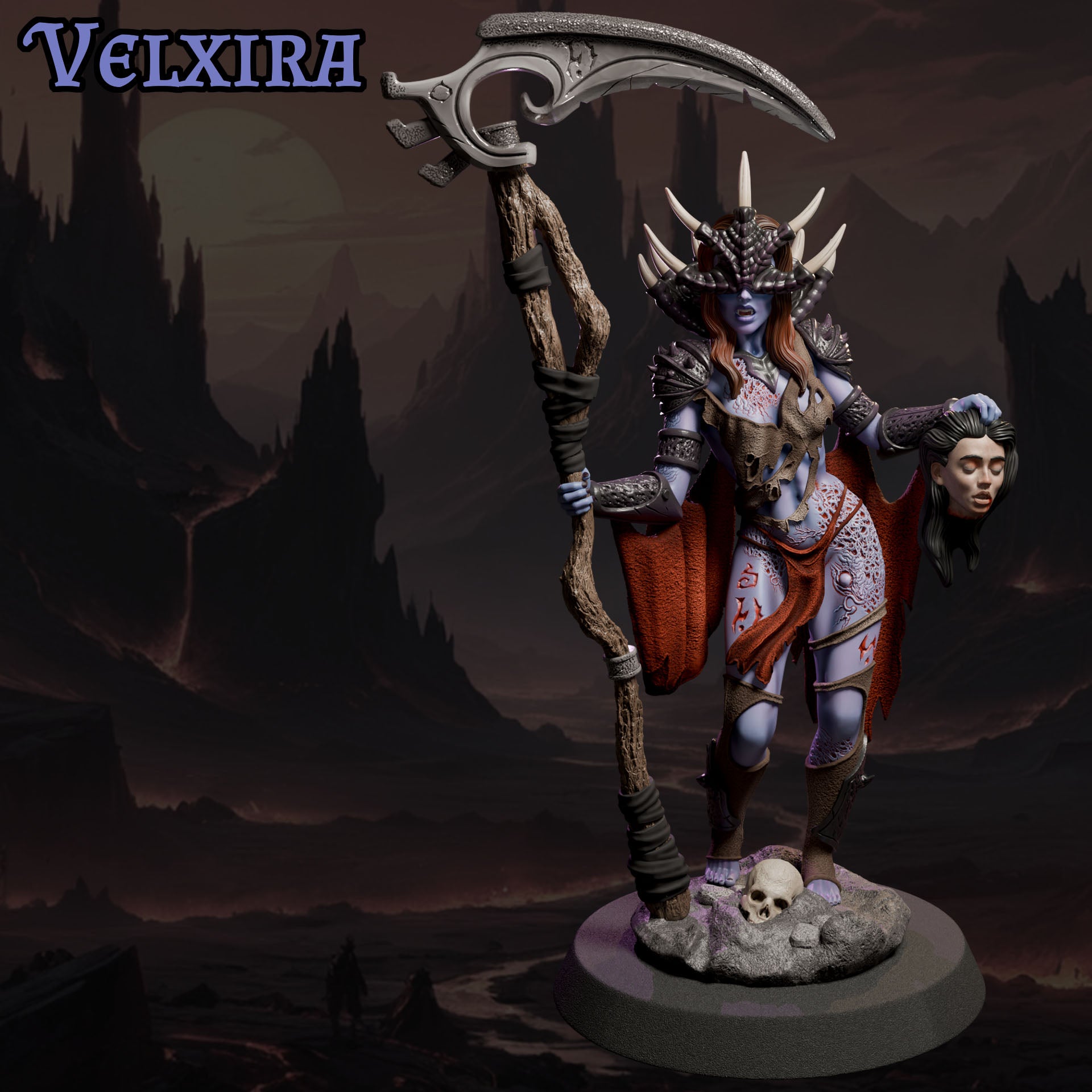 Velxira – figurka kolekcjonerska 3D od Black Bird Miniatures, wersja pomalowana, skala 75 mm