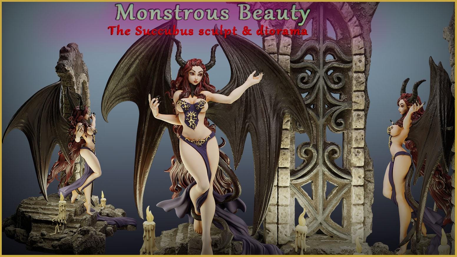 Succubus – dark fantasy figurka 3D z kolekcji Monstrous Beauty