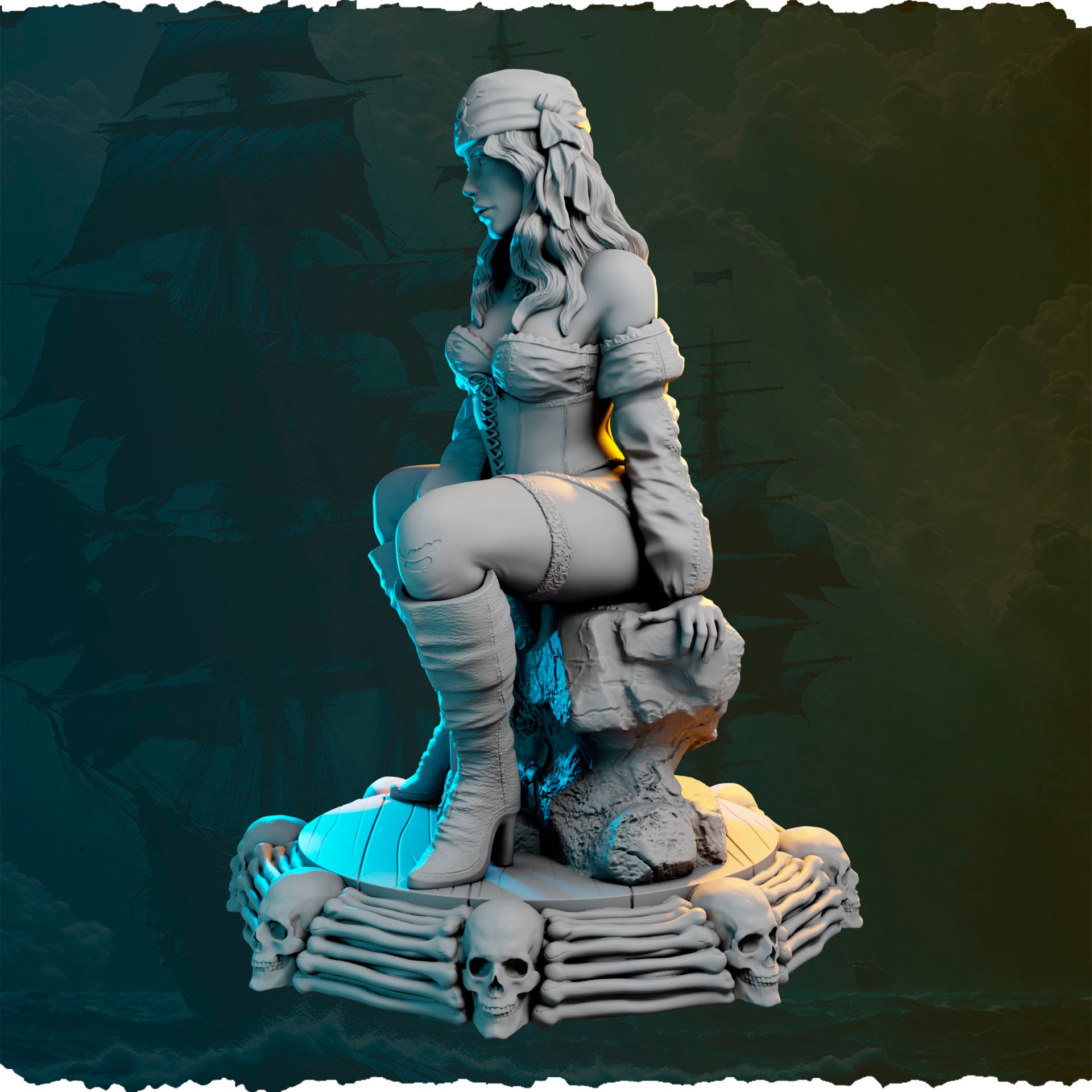 Ainsley Bartram Jolly Outcast – figurka piratki 32/75 mm, Black Bird Miniatures, Ladies of the Sea Pirates