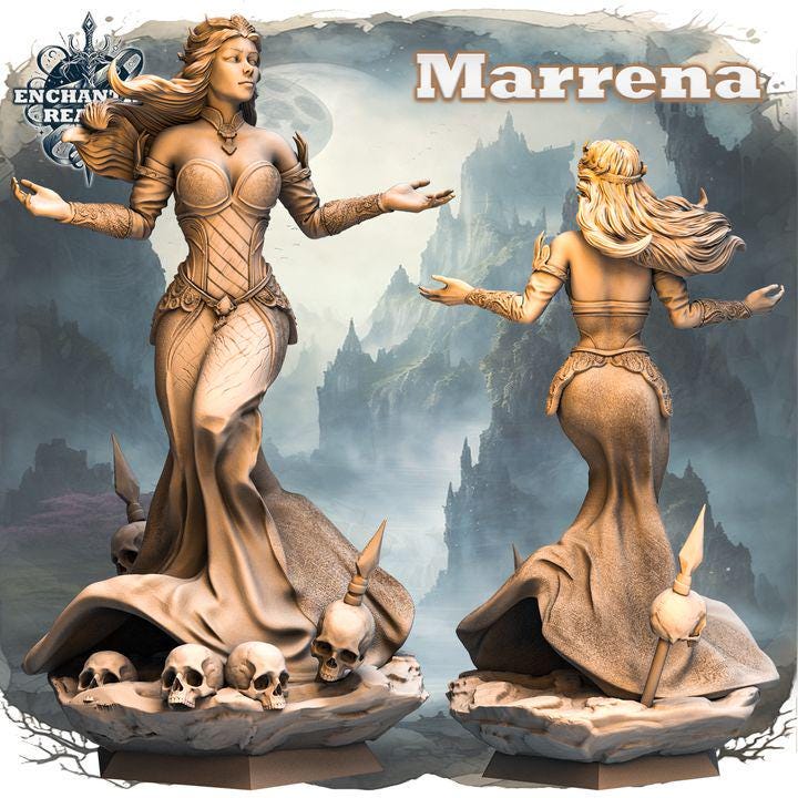 Figurka Marrena – kapłanka cieni z Enchanting Realms 180 mm, widok z przodu