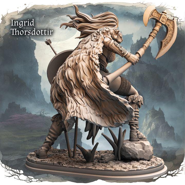 Ingrid Thorsdottir Haito – detal topora i tarczy, figurka kolekcjonerska