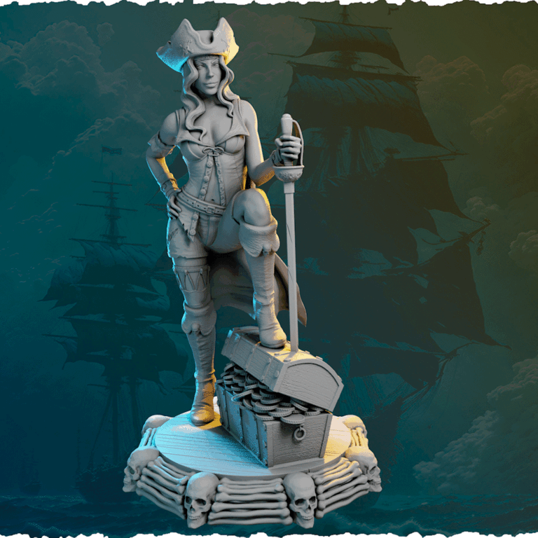 Piracka łowczyni skarbów figurka fantasy od Black Bird Miniatures