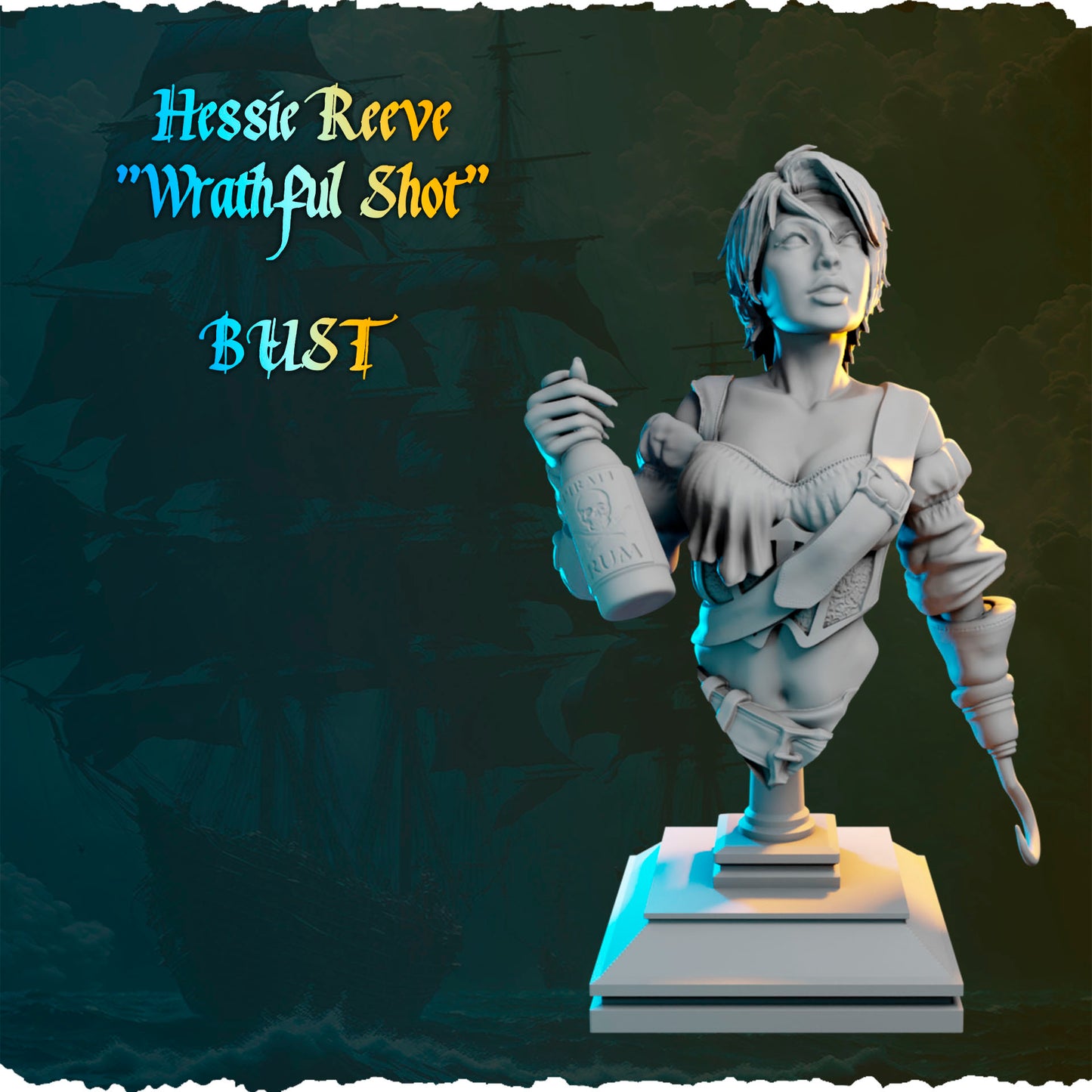 Piracka artylerzystka z armatą figurka fantasy od Black Bird Miniatures