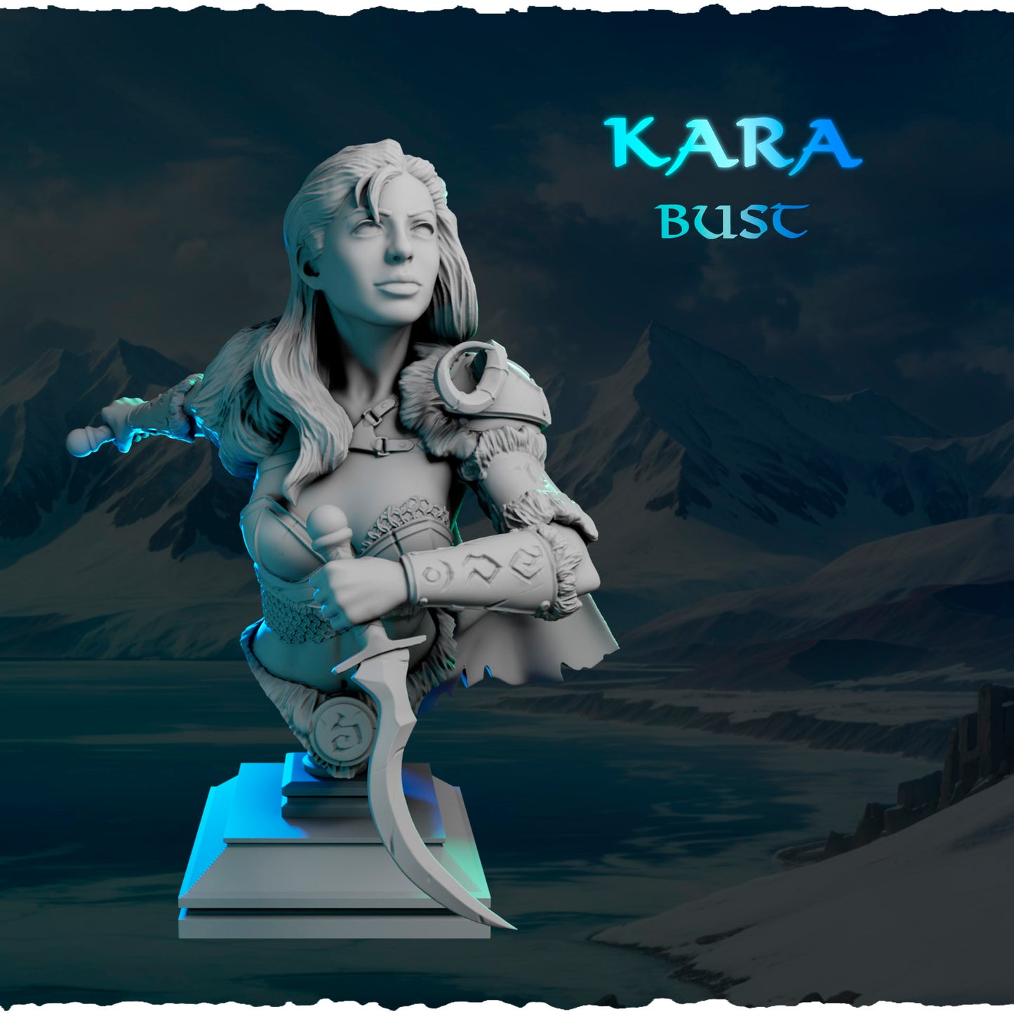 Północna Wojowniczka z Zakrzywionym Ostrzem — runiczna podstawka