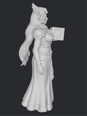 Nordycka bogini Freya z księgą – miniatura 3D