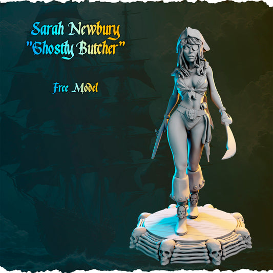 Piracka wojowniczka z szablą i pistoletem figurka 3D od Black Bird Miniatures