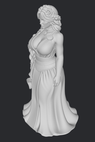 Bogini Sif z długim złotym warkoczem – surowa figurka