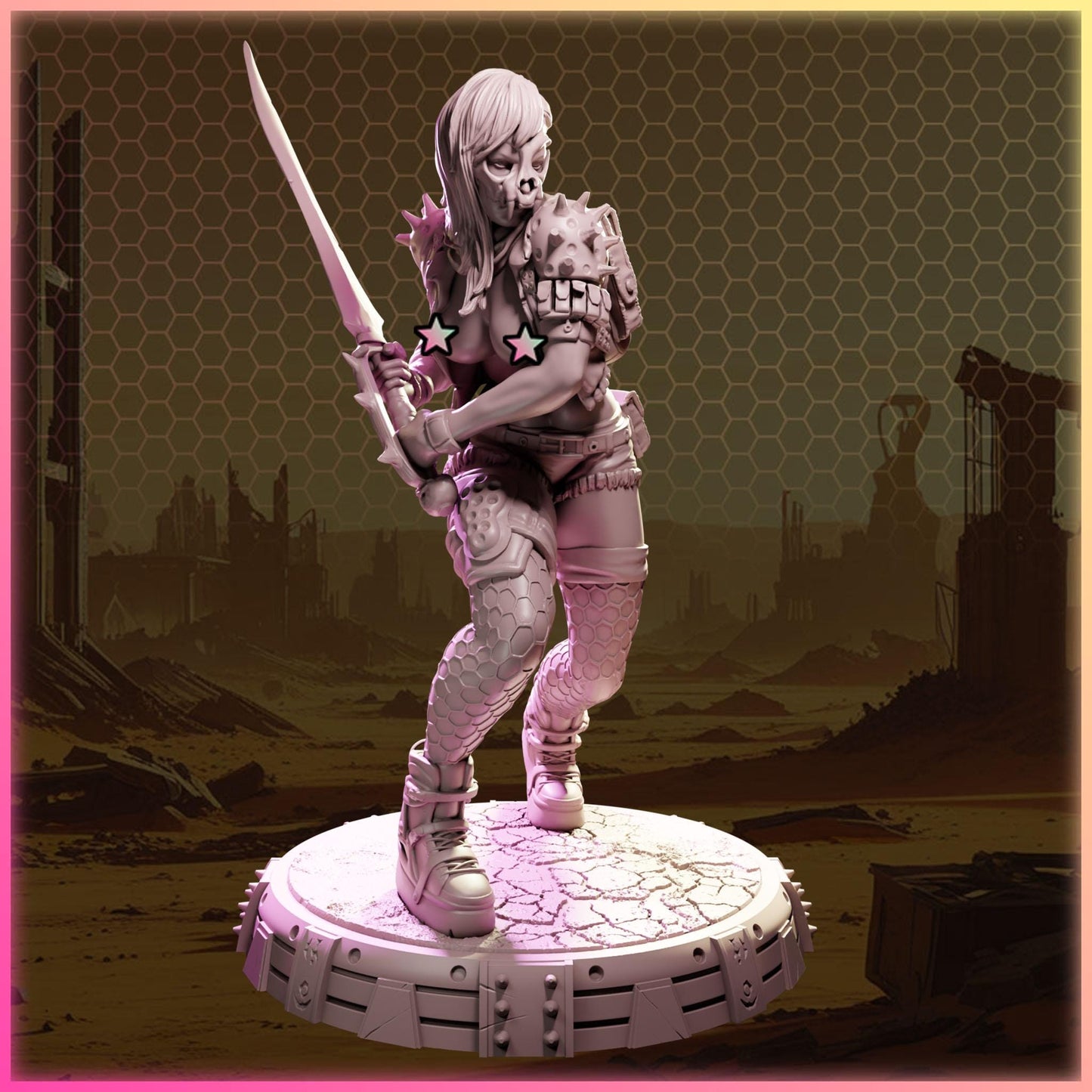 Rhayne Drakar figurka żywiczna – Nuke City Ladies – Black Bird Miniatures