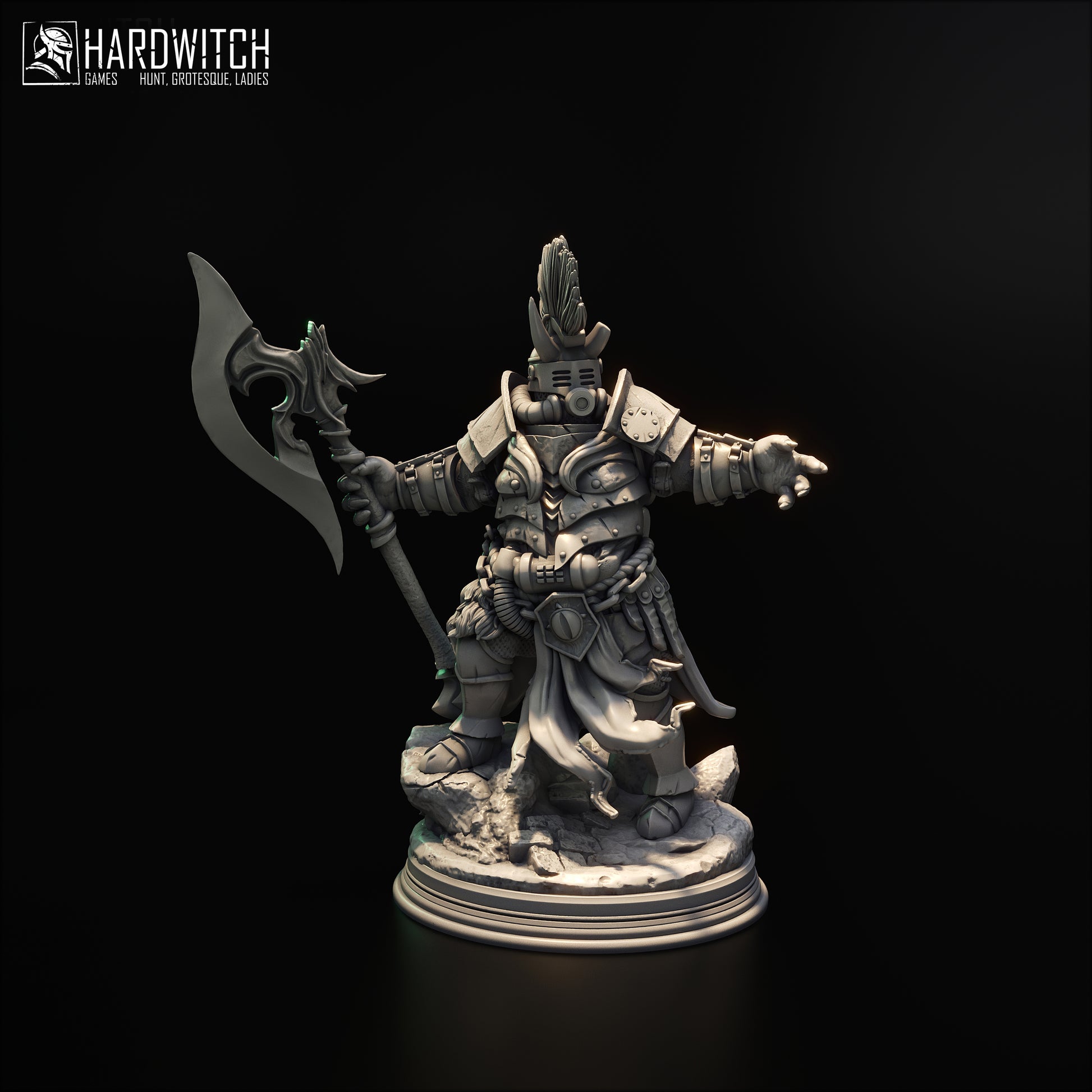 Doomcleaver grimdark wojownik z toporem – figurka Trench Crusade 32 mm / 75 mm
