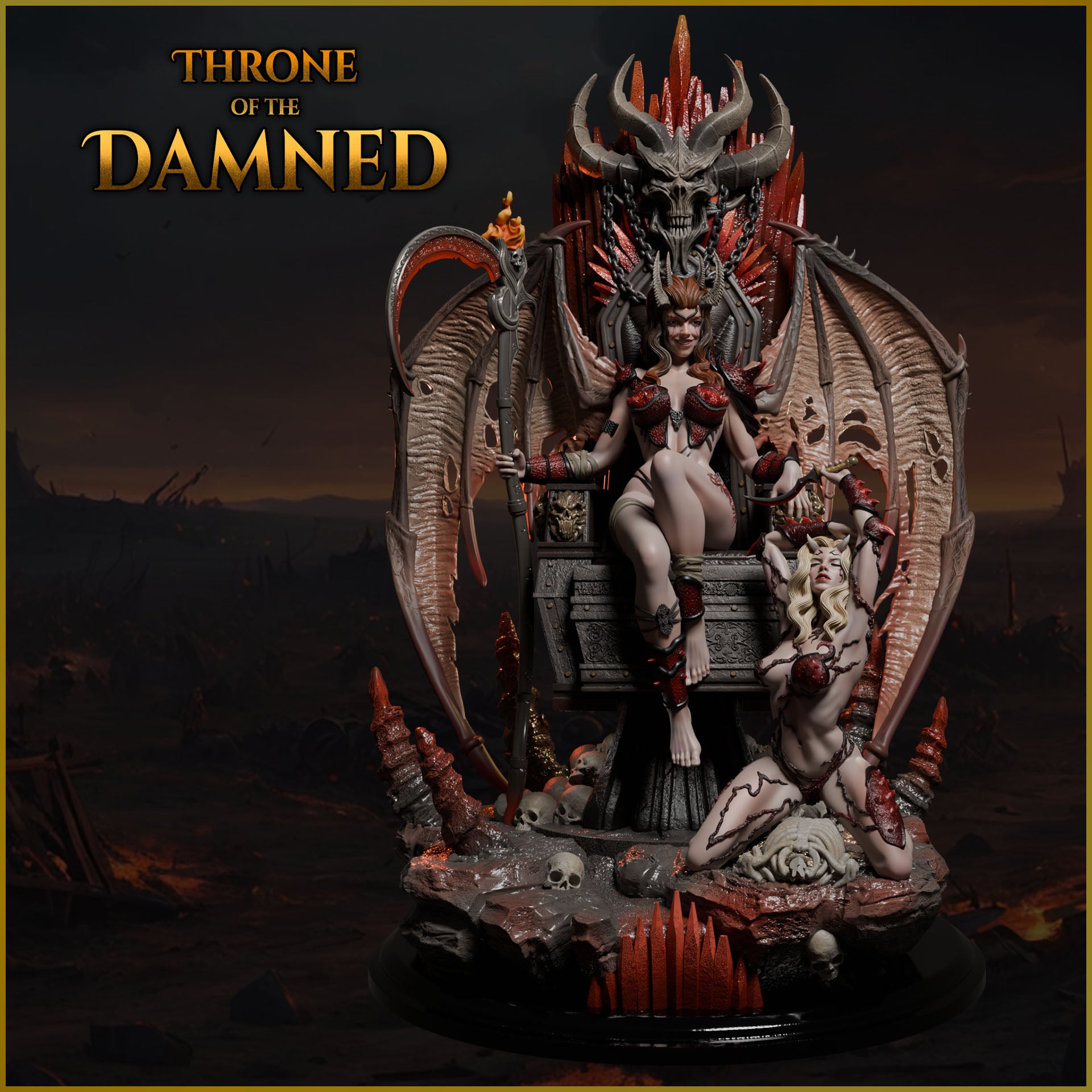 Throne of the Damned – figurka 75mm/120mm na demonicznym tronie