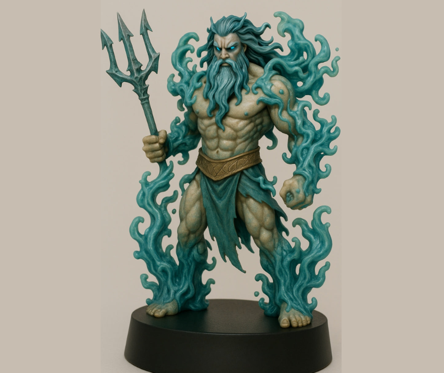 posejdon z trójzębem żywiczna figurka