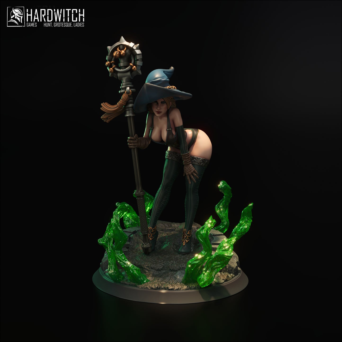 Figurka Brietta Stax – Fortuna Magica | czarownica fantasy | miniatura kolekcjonerska 75 mm / 120 mm (HardWitch Games)
