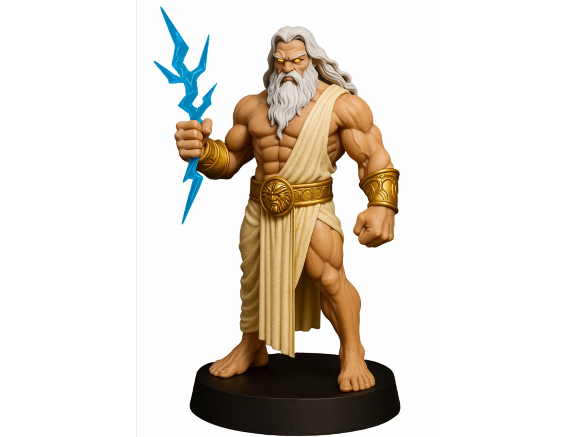Zeus z błyskawicą – żywiczna miniatura do malowania
