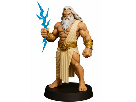 Zeus z błyskawicą – żywiczna miniatura do malowania