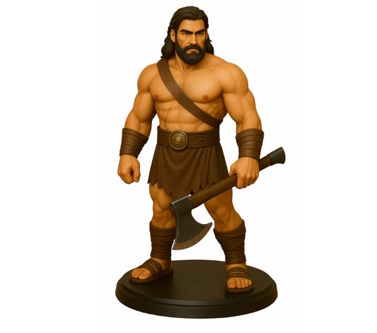 Herakles 3DFactory – anime-styl grecki heros, widok z przodu