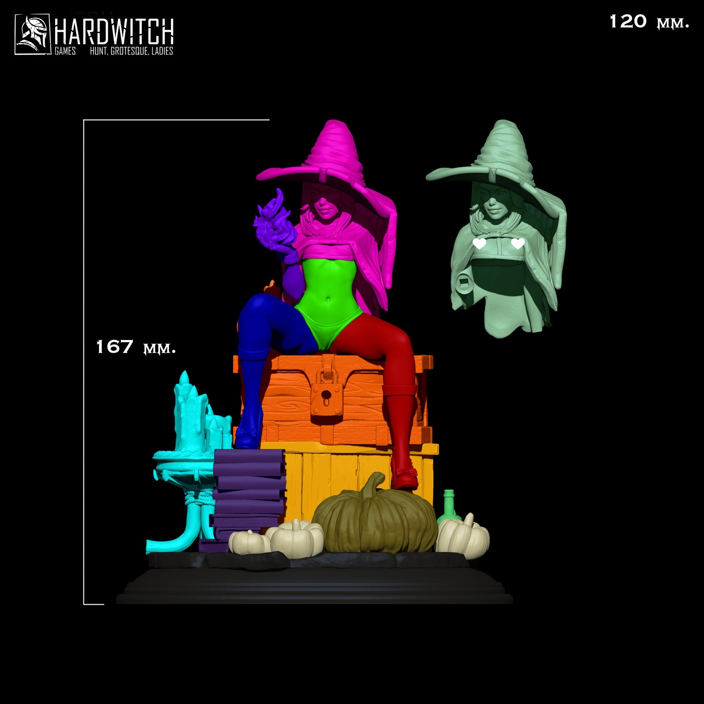 Figurka Kidah Brown – Fortuna Magica | czarownica fantasy | miniatura kolekcjonerska 75 mm / 120 mm (HardWitch Games)