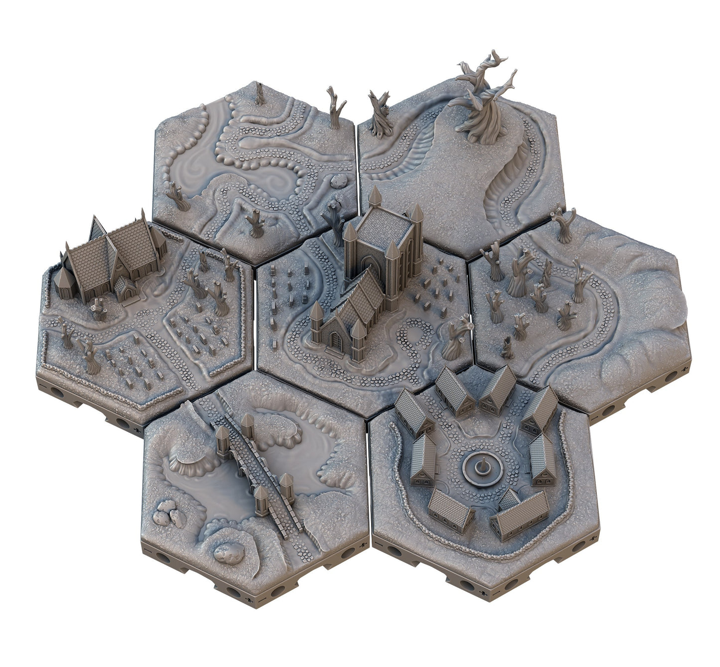Modułowe Kafelki Terenu HexMap – Biomy 3D od STLModels do Gier RPG i Planszowych