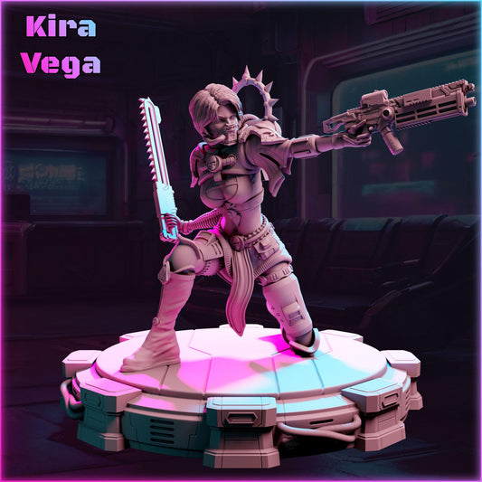 Kira Vega figurka 32mm – Ladies of the 2133, Black Bird Miniatures