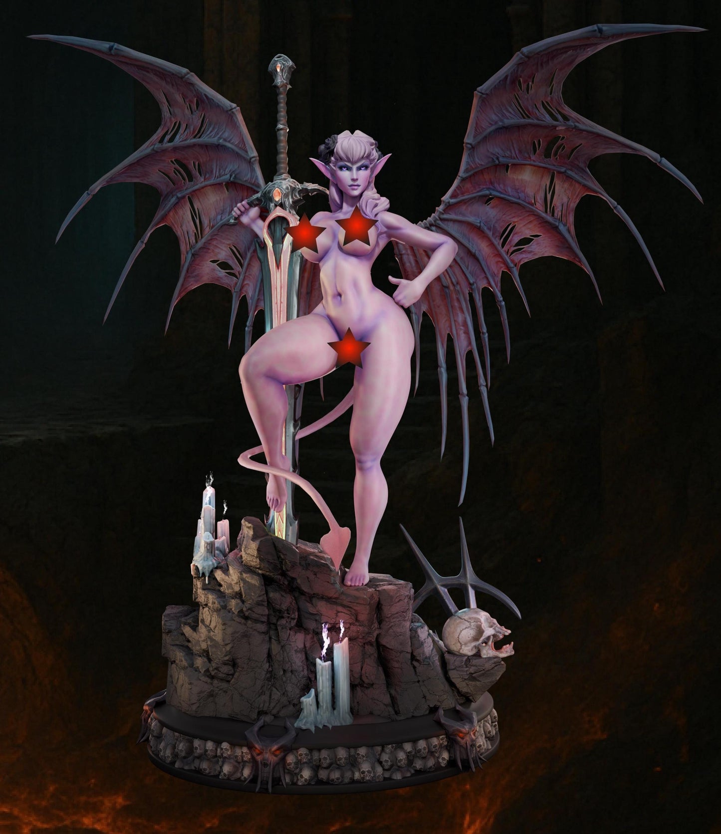 Demonic Queen 75mm resin miniature