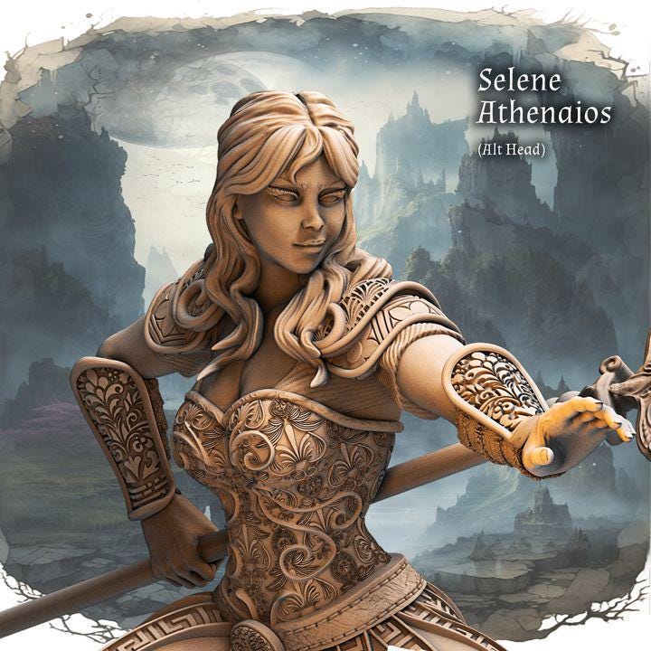 Figurka Selene Athenaios od Haito – widok z przodu, skala 180 mm