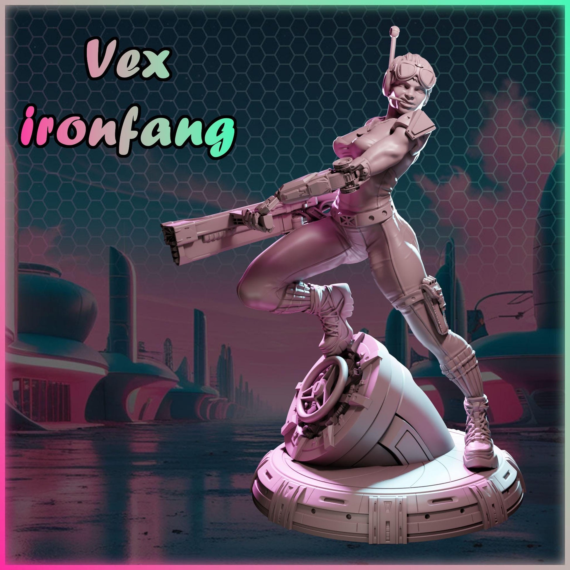 Vex Ironfang figurka żywiczna – Nuke City Ladies – Black Bird Miniatures