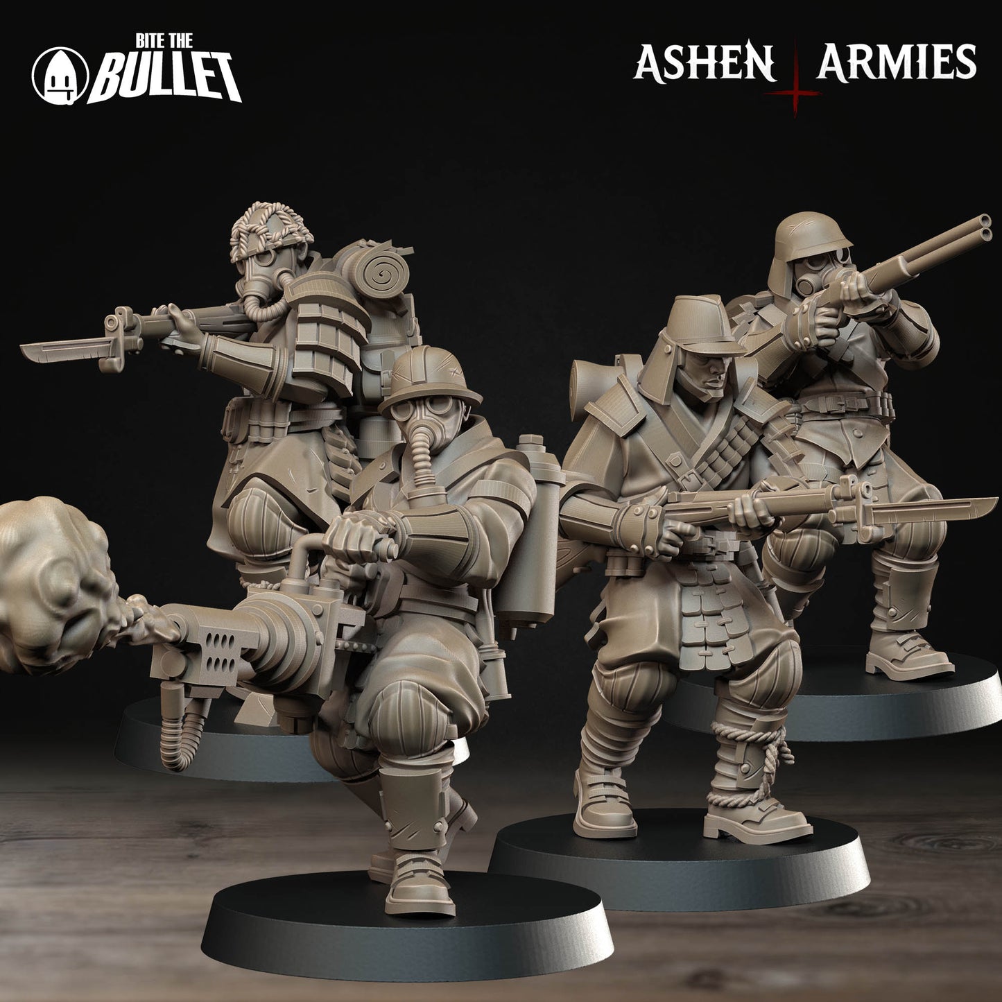 Hellbound Apostasy - Yeomen (4 Figurki) - Trench Crusade Proxy - Ashen Armies | 16K ABS-Like