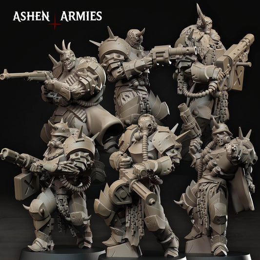 Hellbound Apostasy - Anointeds (6 Figuren Set) - Trench Crusade Proxy - Ashen Armies | 16K ABS-Like
