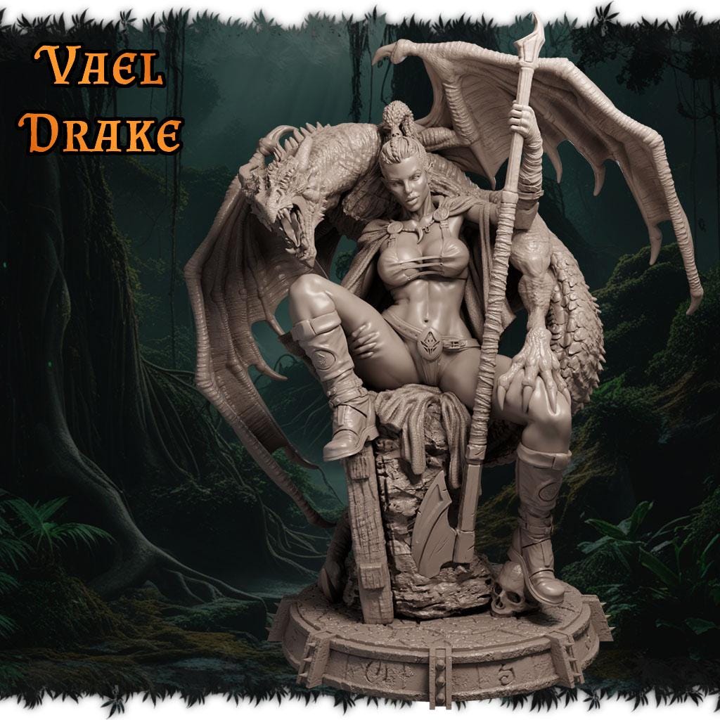 Vael Drake figurka żywiczna – Ladies of the Wild Hunt – Black Bird Miniatures