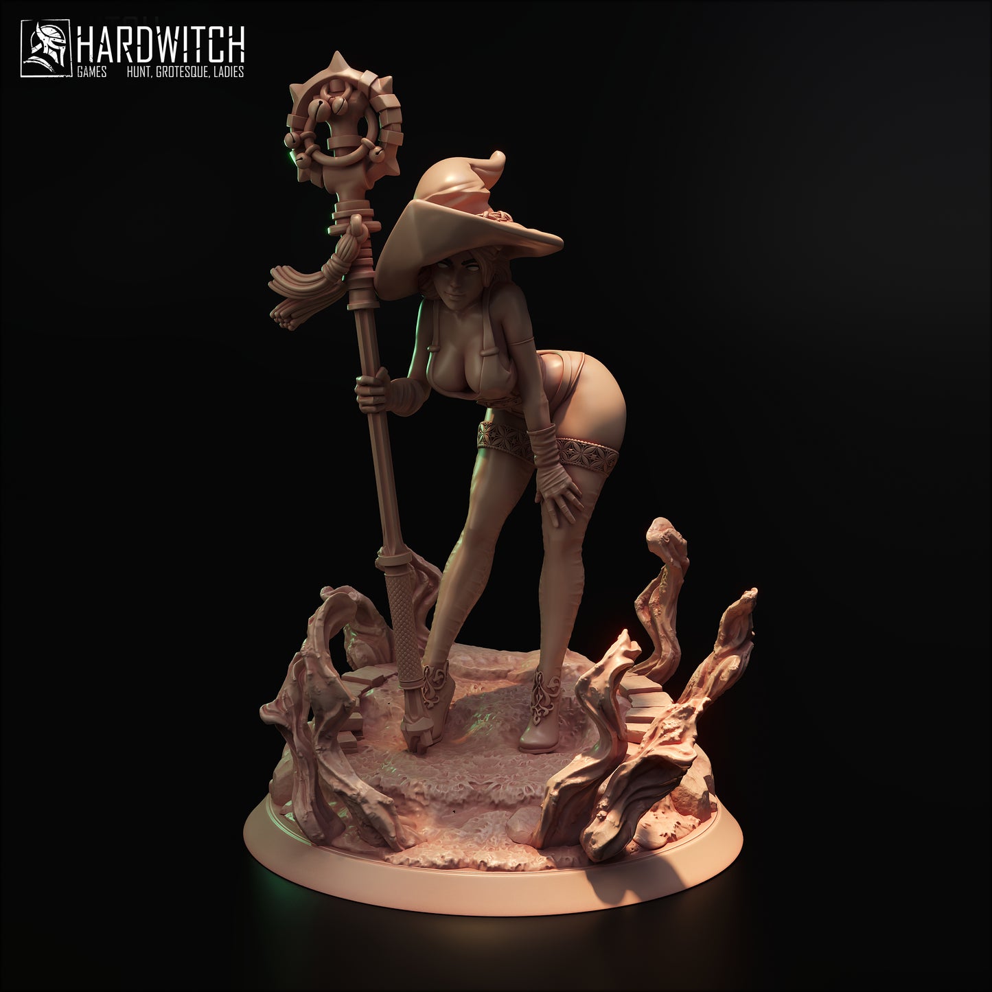 Figurka Brietta Stax – Fortuna Magica | czarownica fantasy | miniatura kolekcjonerska 75 mm / 120 mm (HardWitch Games)