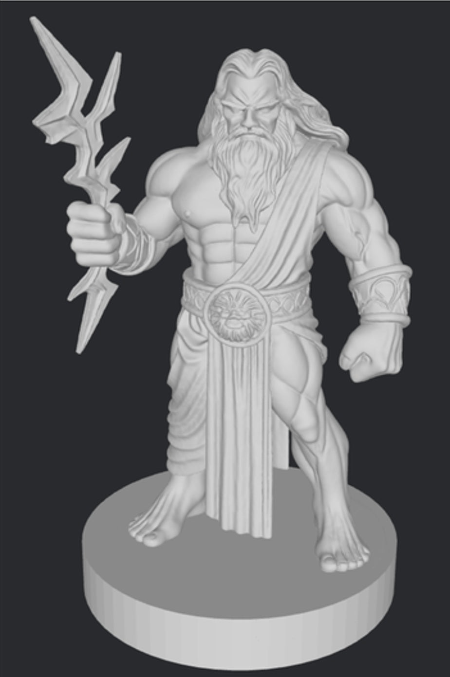 Zeus z błyskawicą – żywiczna miniatura do malowania