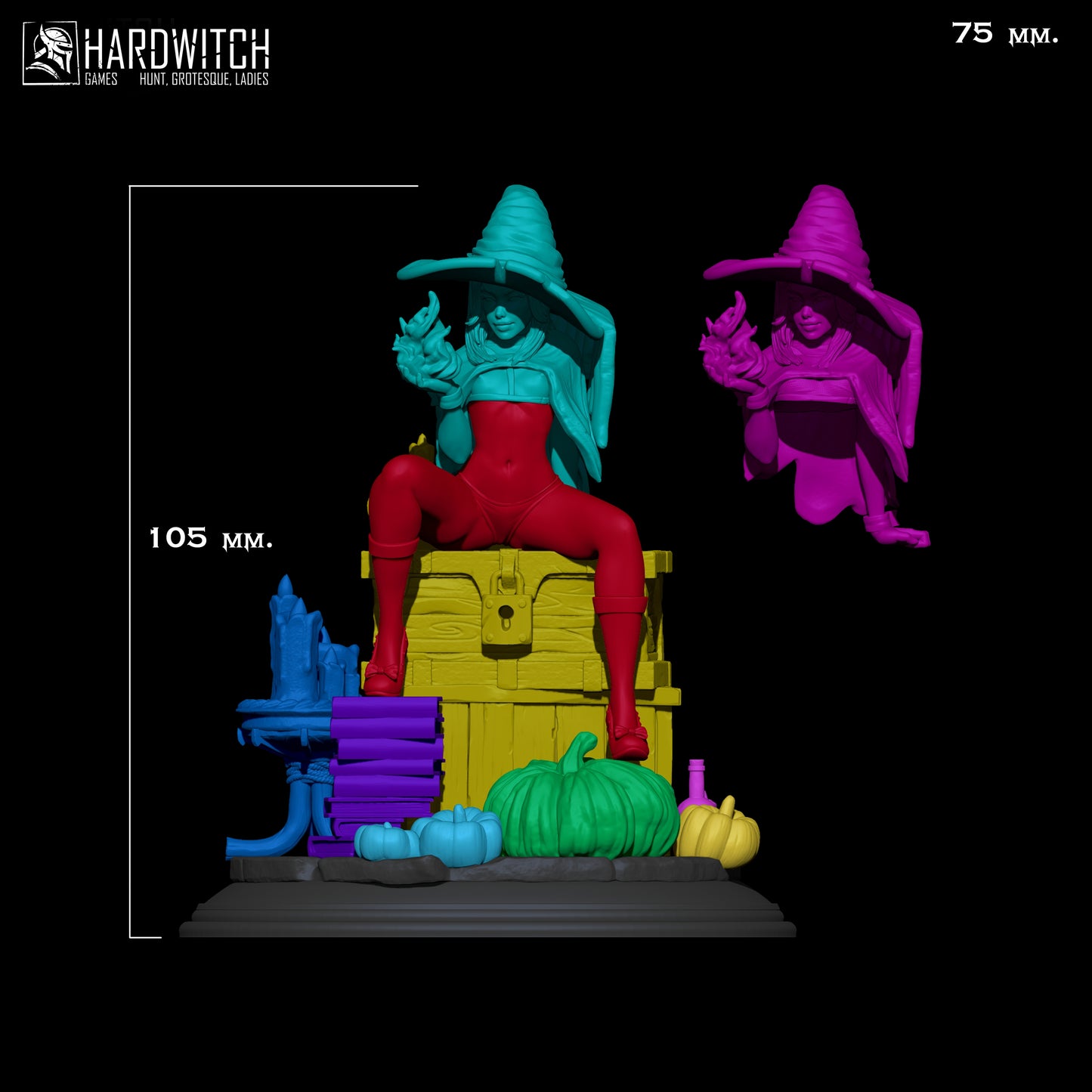 Figurka Kidah Brown – Fortuna Magica | czarownica fantasy | miniatura kolekcjonerska 75 mm / 120 mm (HardWitch Games)