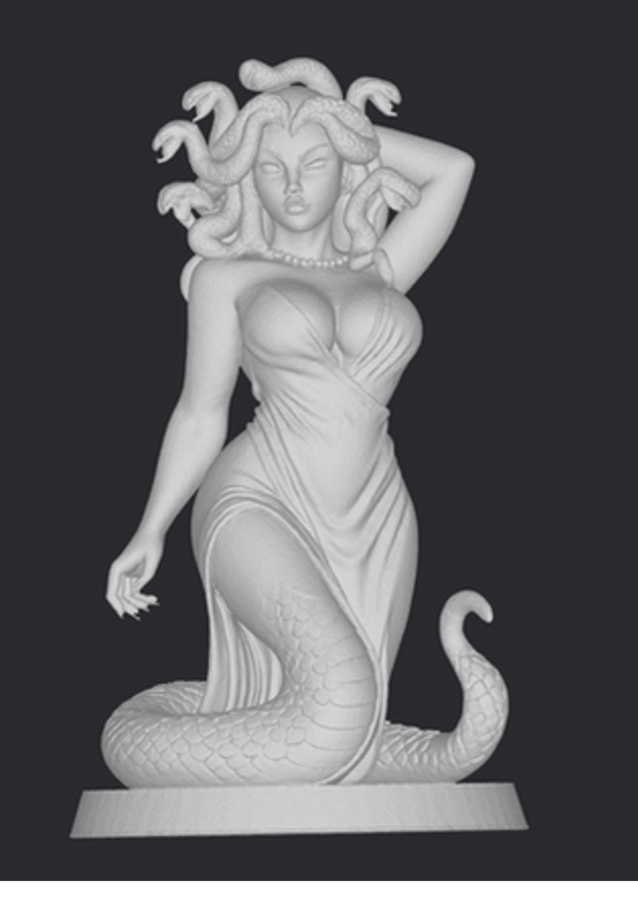 Meduza 3DFactory – figurka Gorgony w stylu anime, widok z przodu