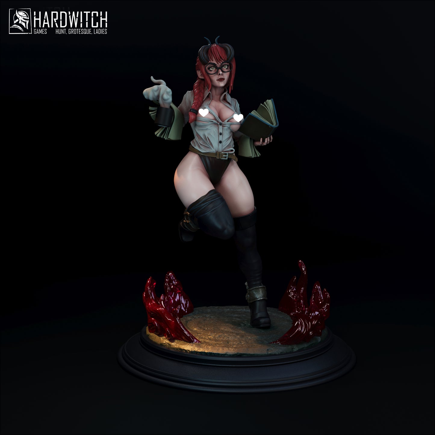 Figurka Lilith Arkane – Fortuna Magica | demoniczna bibliotekarka fantasy | miniatura kolekcjonerska 32 mm / 75 mm / 120 mm (HardWitch Games)