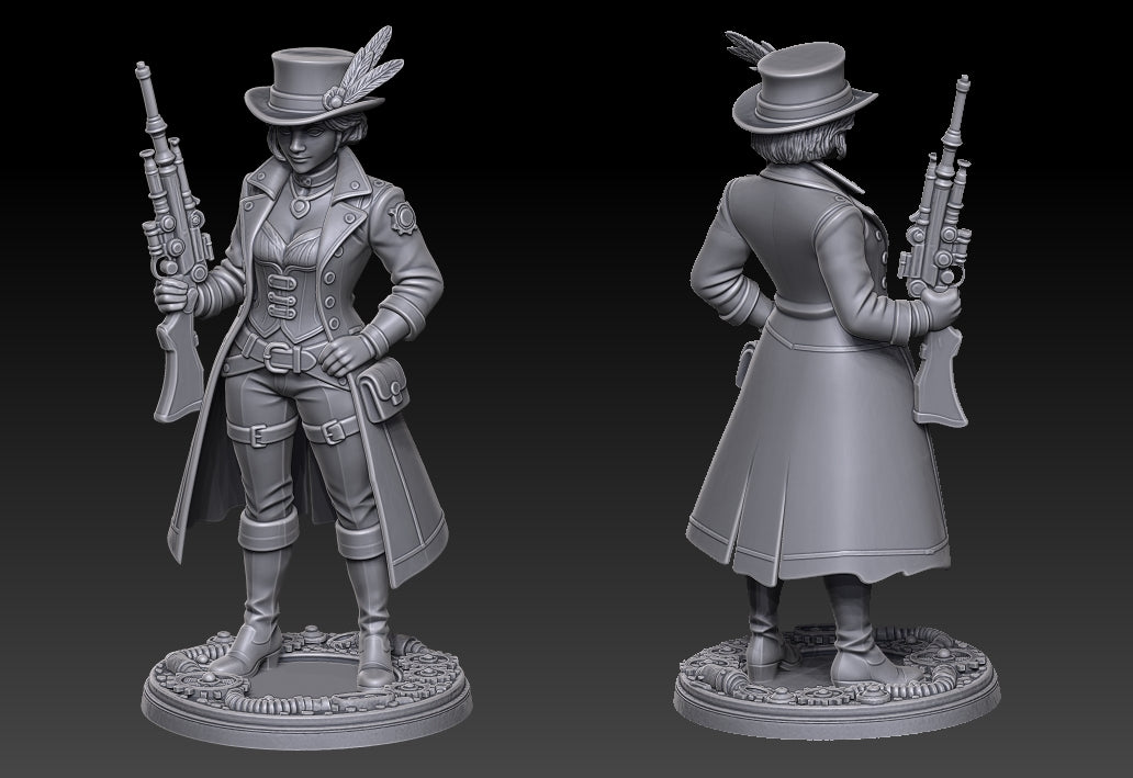 Lady Gearlight Rowena steampunk figurka 32mm 75mm Mini Realms