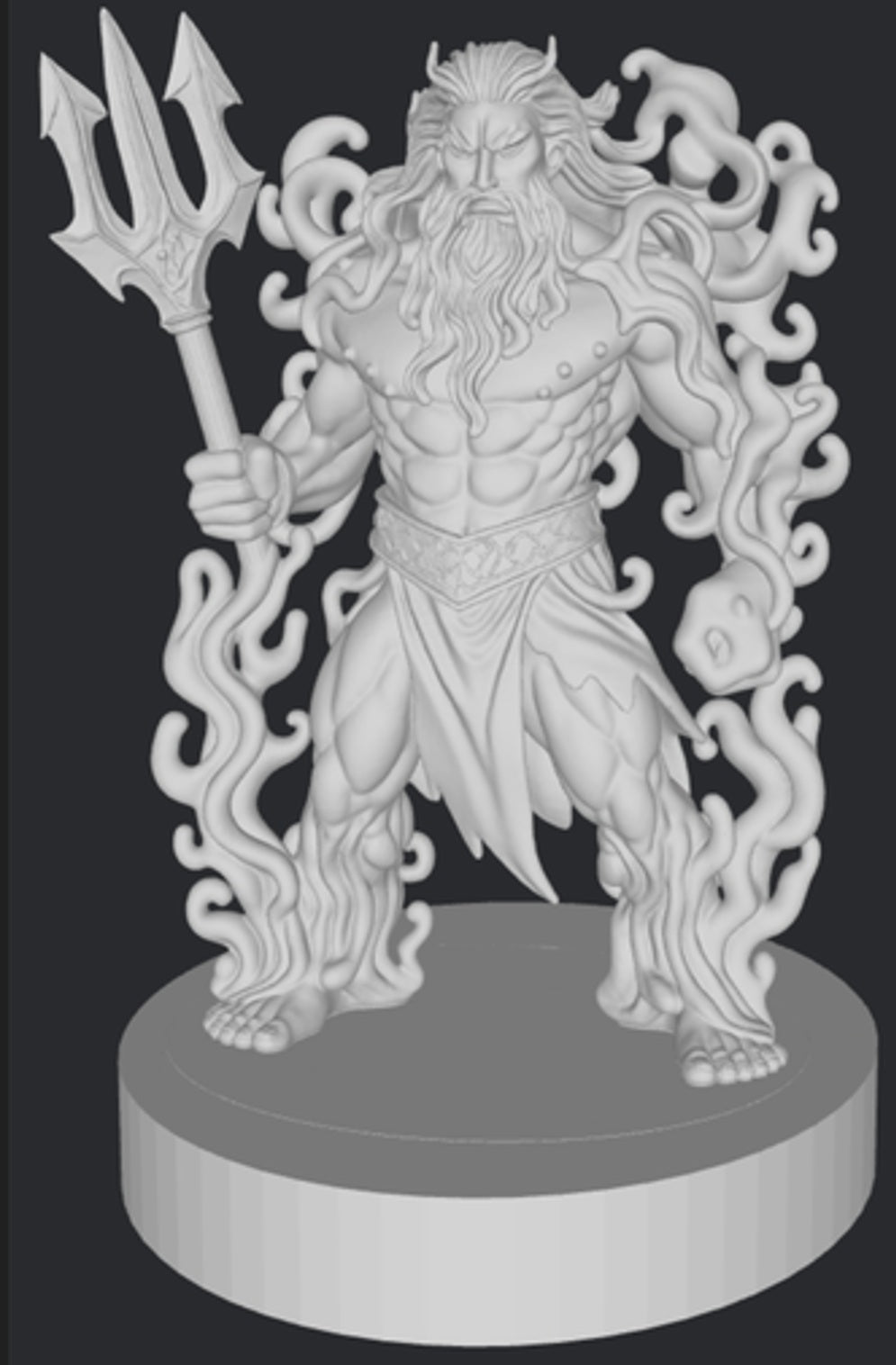 posejdon z trójzębem żywiczna figurka