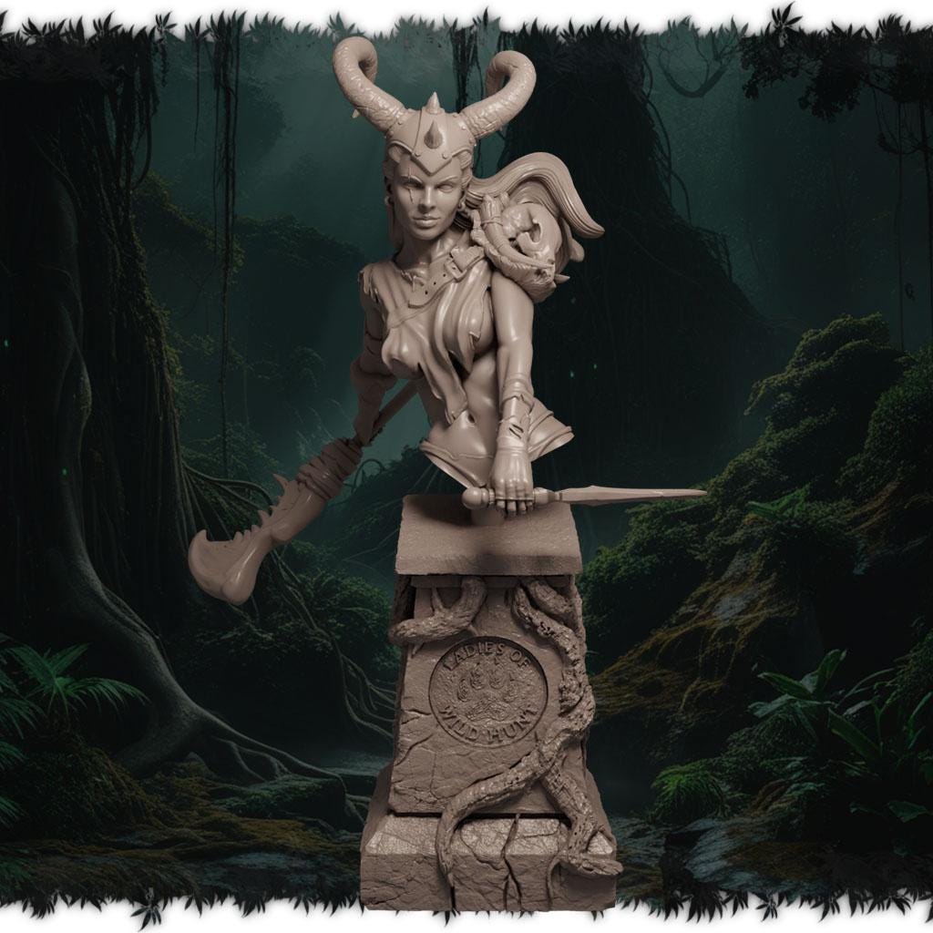 Neryssa Beastcaller figurka żywiczna – Ladies of the Wild Hunt – Black Bird Miniatures