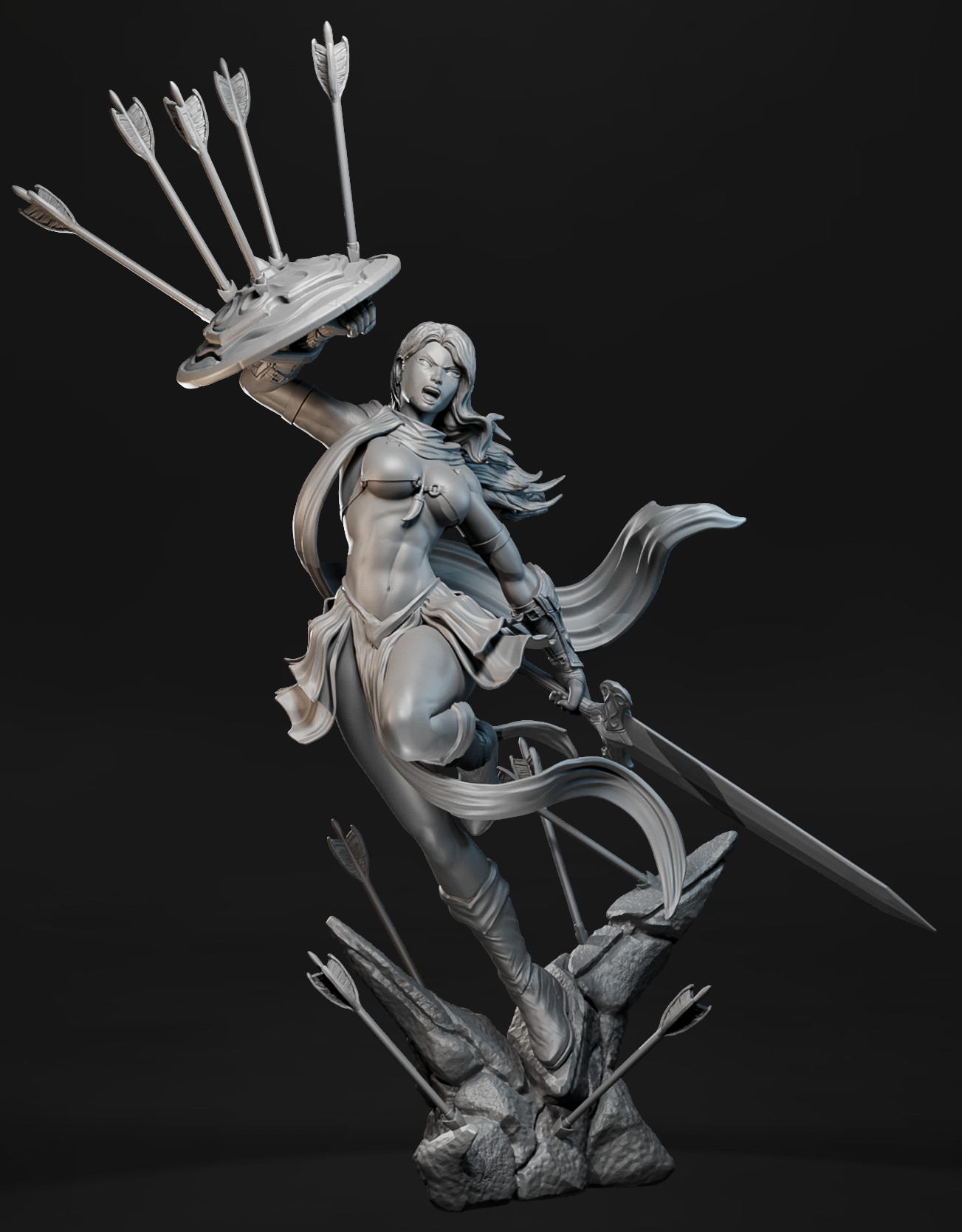 Stormpierced Shieldmaiden – Witcher Elements | figurka 32mm / 75mm