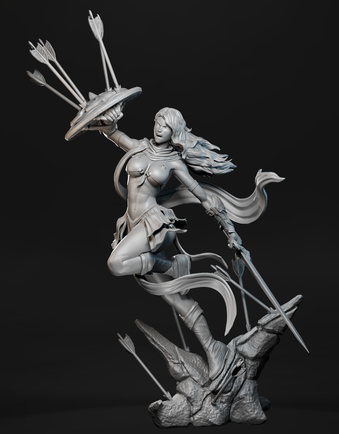 Stormpierced Shieldmaiden – Witcher Elements | figurka 32mm / 75mm