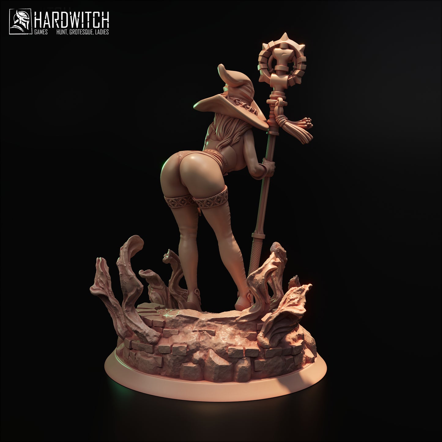 Figurka Brietta Stax – Fortuna Magica | czarownica fantasy | miniatura kolekcjonerska 75 mm / 120 mm (HardWitch Games)