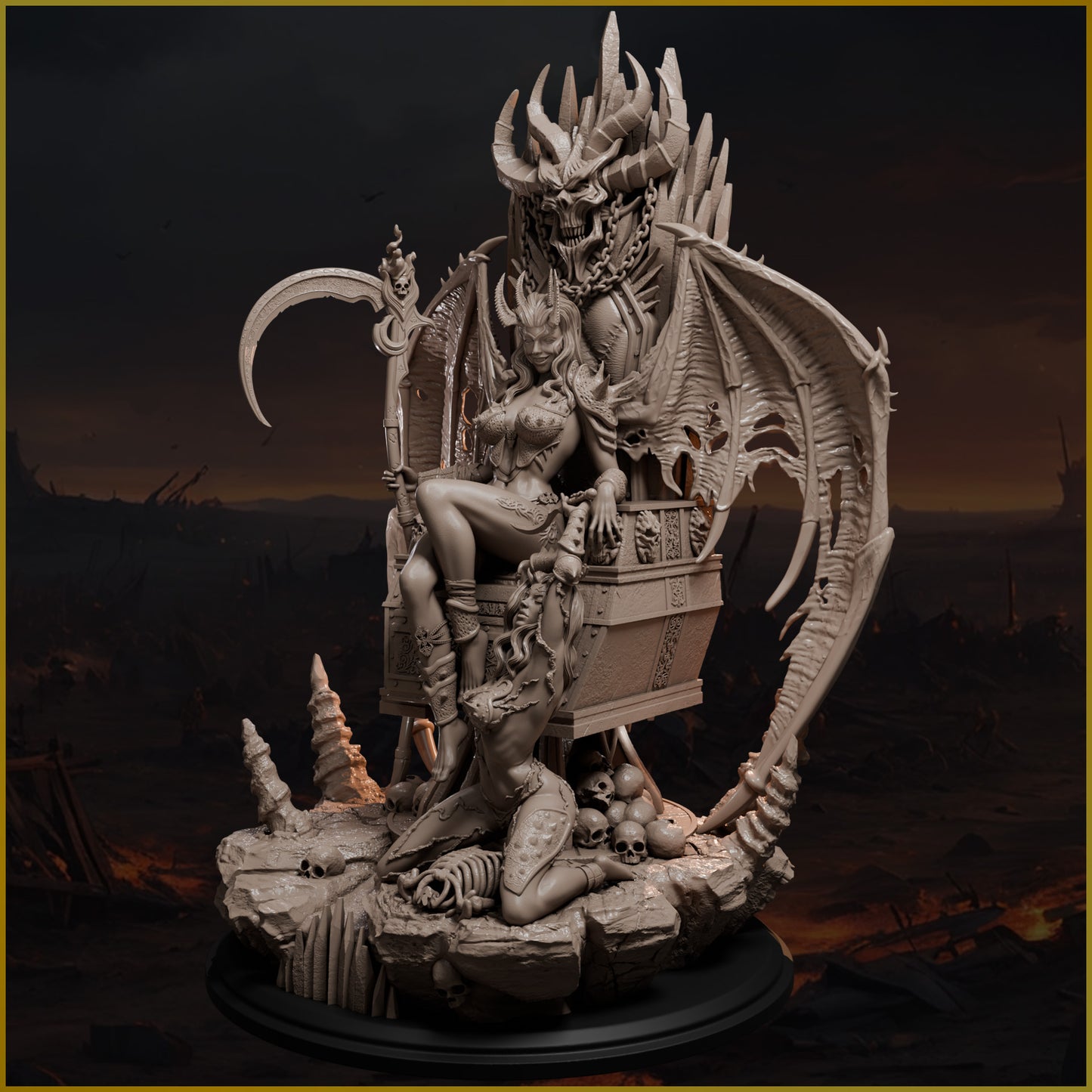 Throne of the Damned – figurka 75mm/120mm na demonicznym tronie