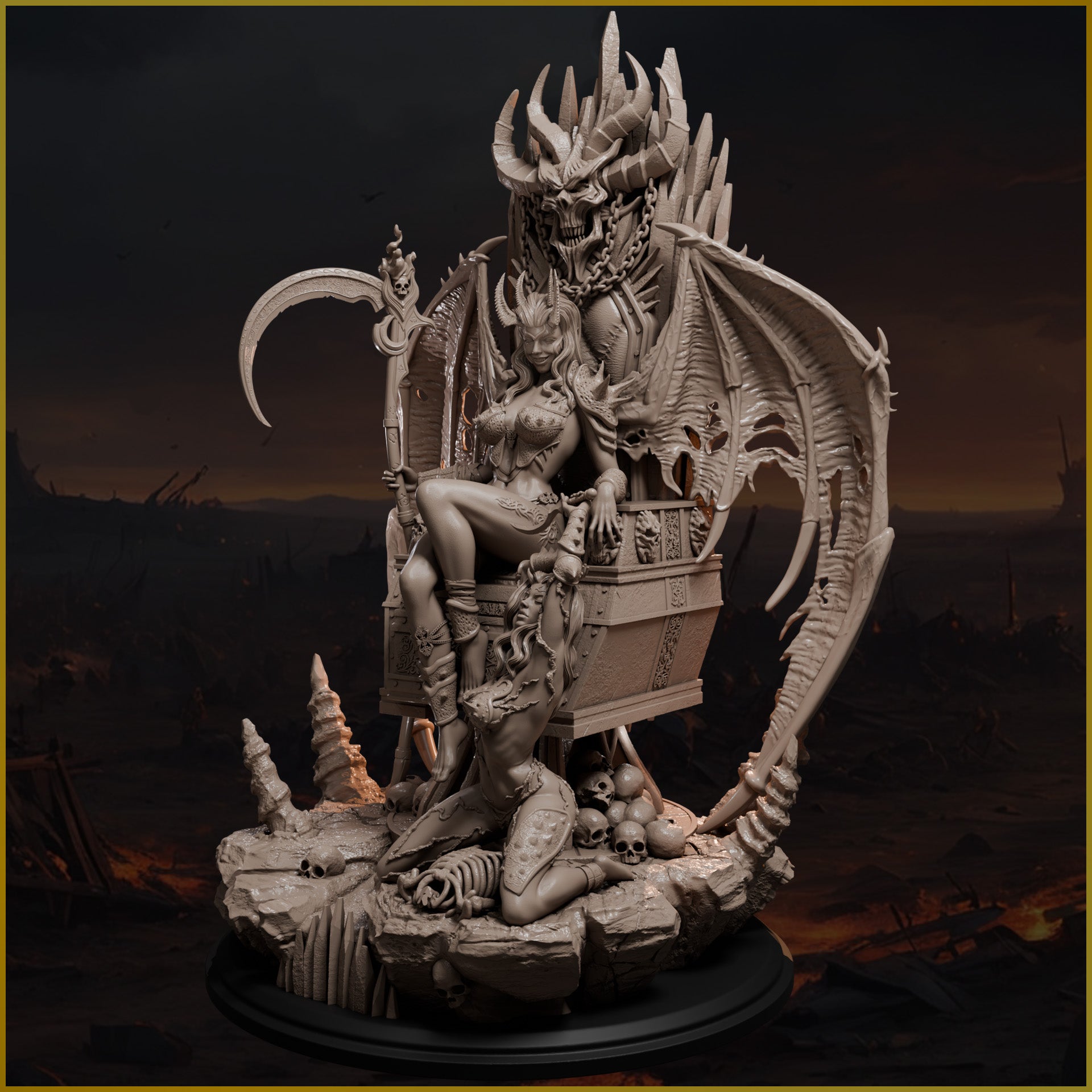 Throne of the Damned – figurka 75mm/120mm na demonicznym tronie