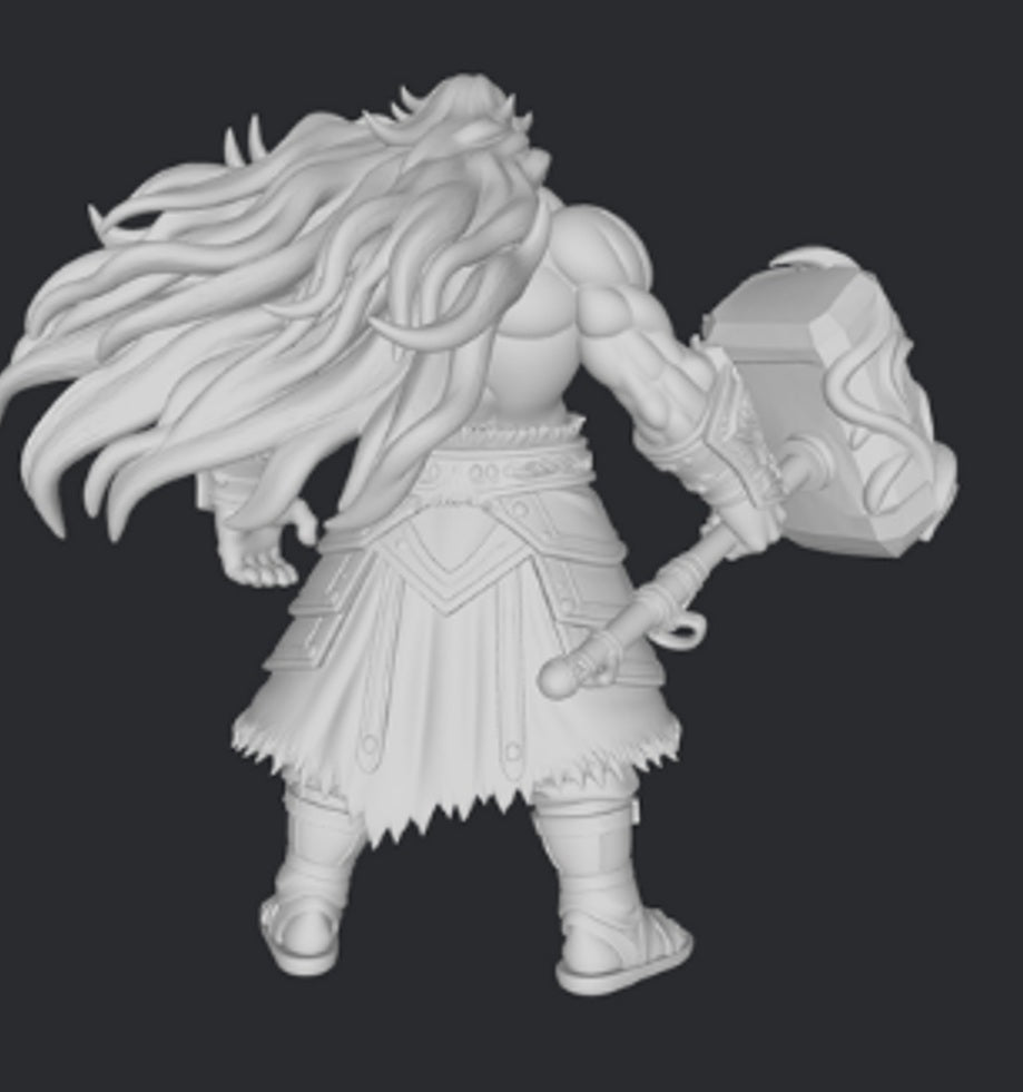 efajstos 3DFactory – dynamiczne włosy i sylwetka, widok z tyłu