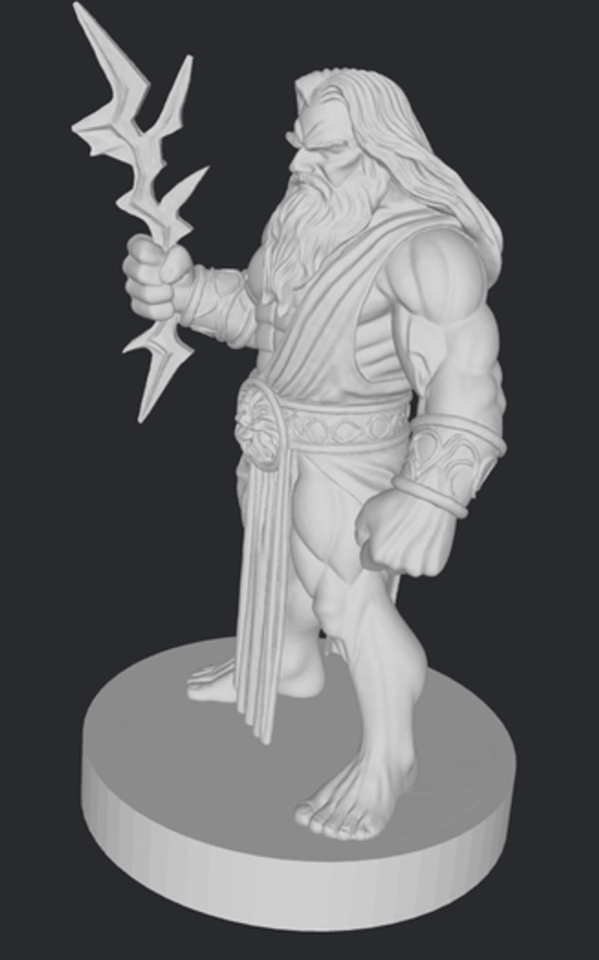 Zeus z błyskawicą – żywiczna miniatura do malowania