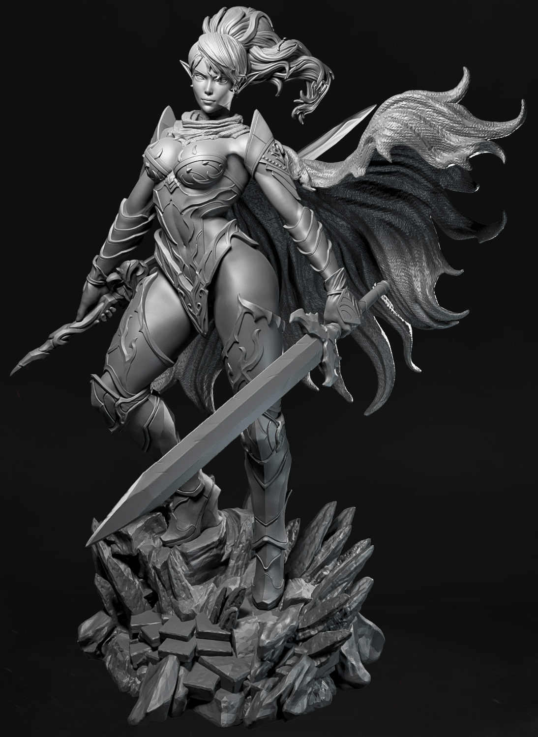 figurka Terra Blade Elara, elfia wojowniczka z wielkim mieczem