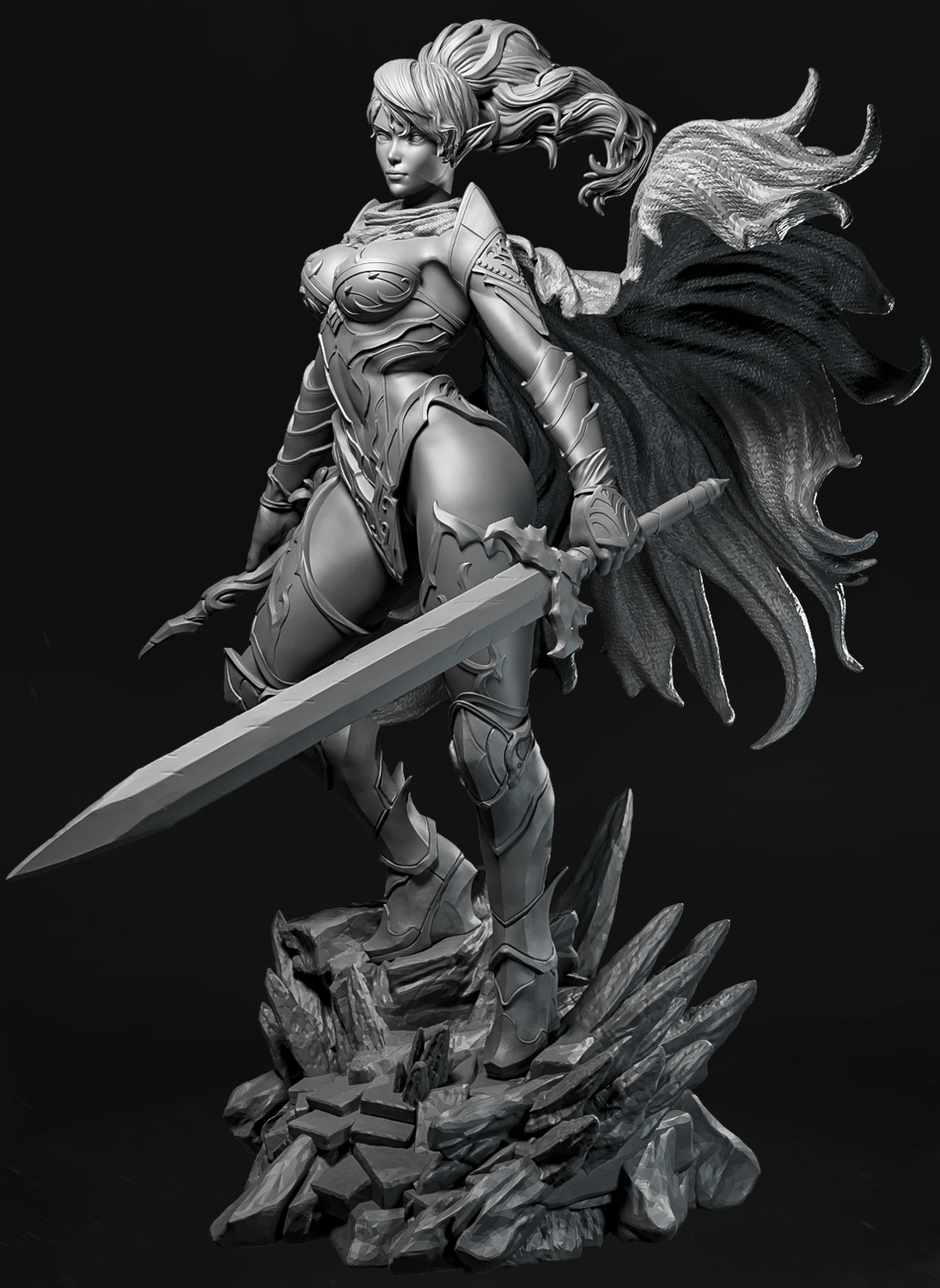 figurka Terra Blade Elara, elfia wojowniczka z wielkim mieczem