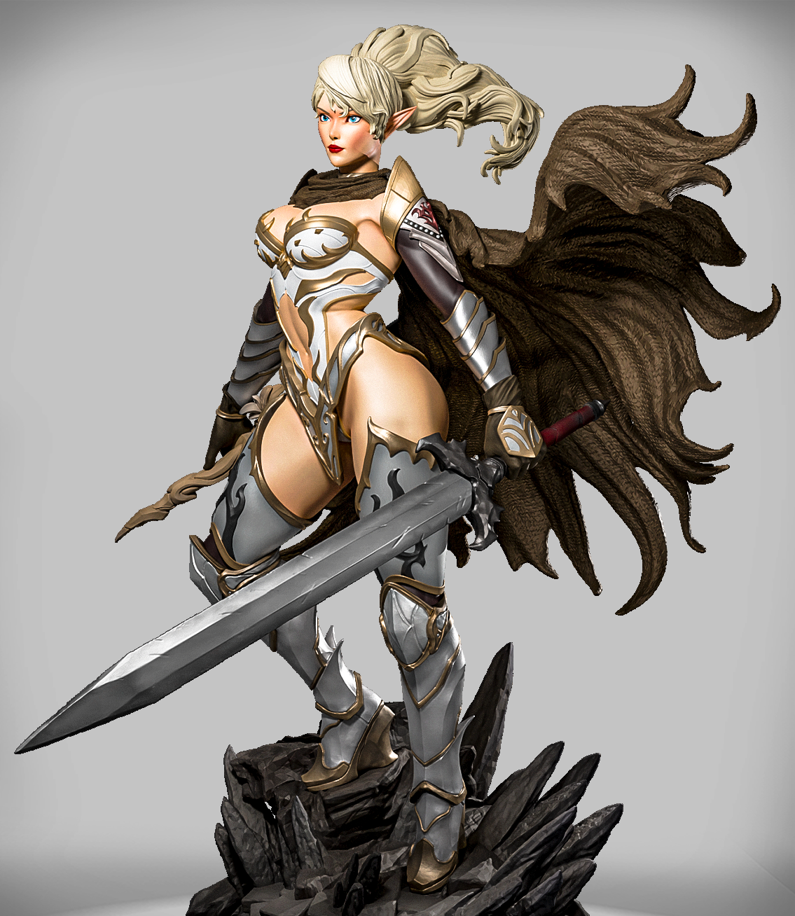 figurka Terra Blade Elara, elfia wojowniczka z wielkim mieczem