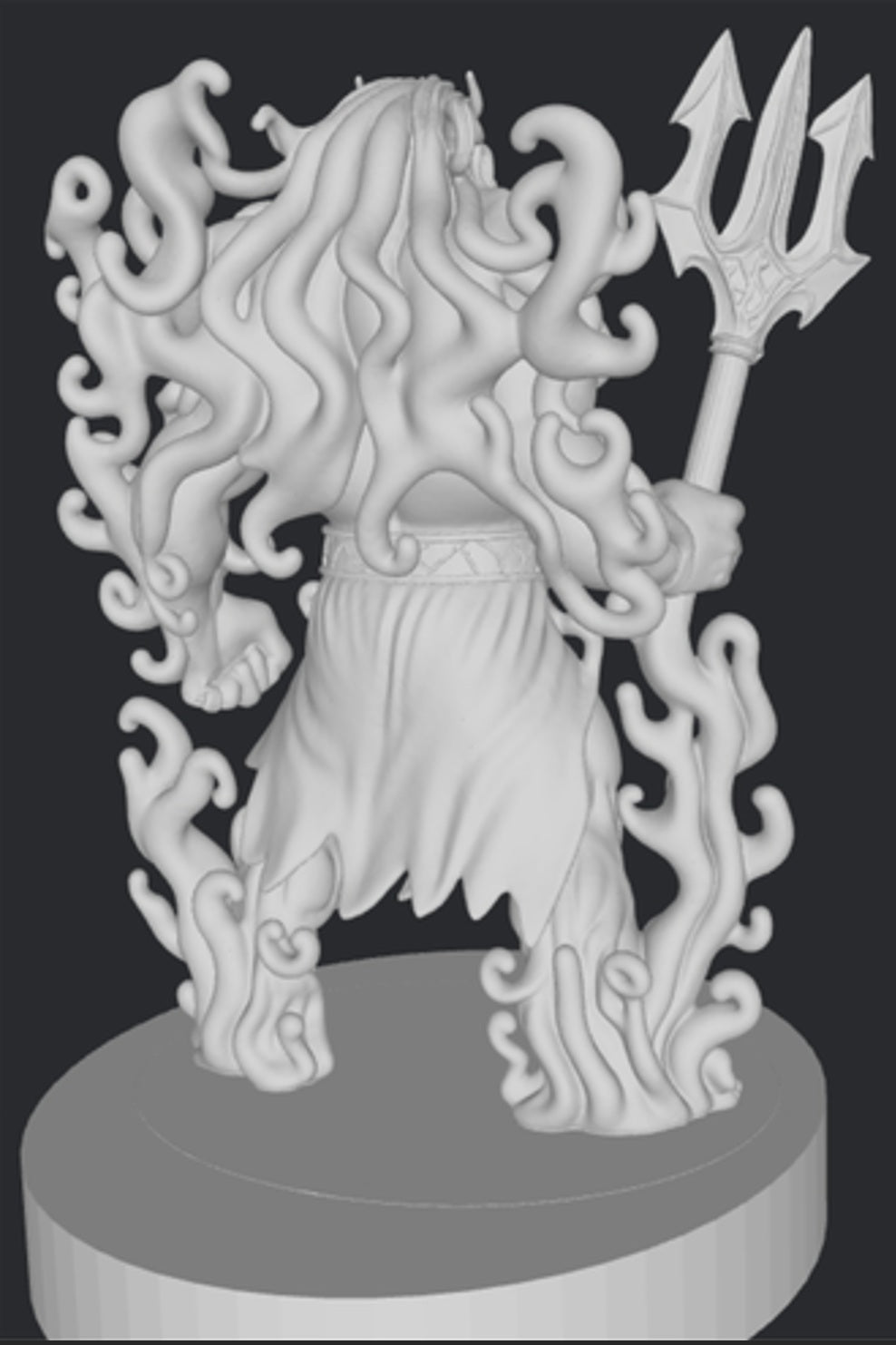 posejdon z trójzębem żywiczna figurka