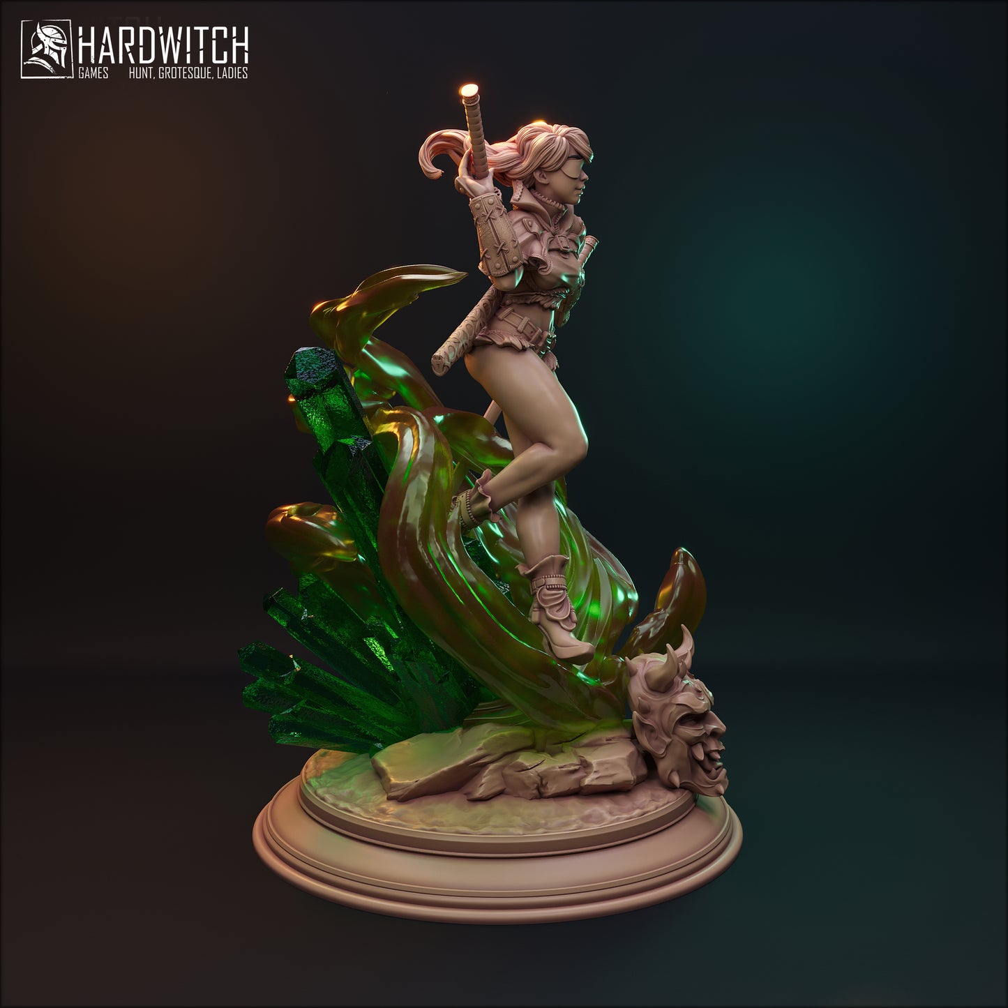 Figurka Akida – HardWitch Games | wojowniczka samuraj fantasy | miniatura kolekcjonerska 32 mm / 75 mm / 100 mm