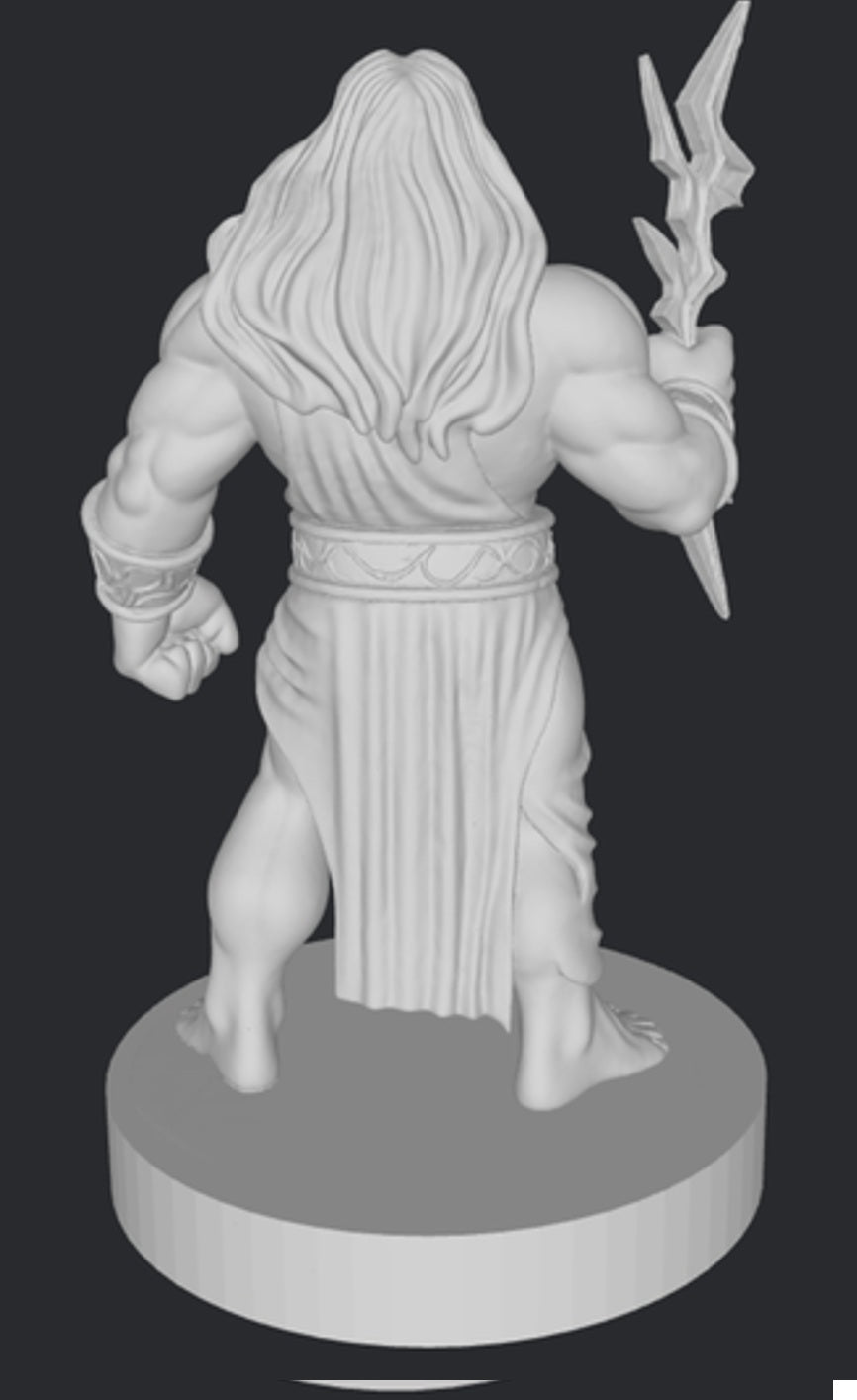 Zeus z błyskawicą – żywiczna miniatura do malowania