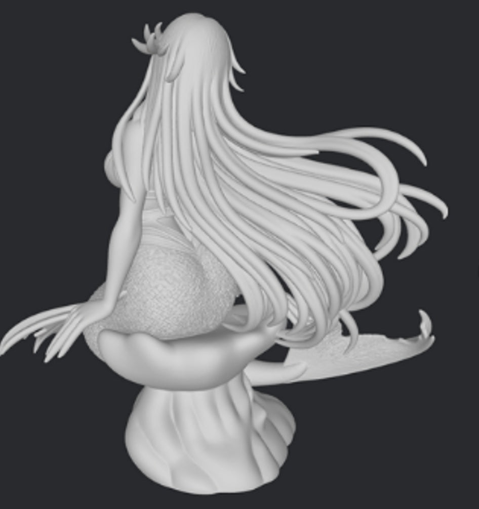 Syrena 3DFactory – figurka anime mermaid, widok z tyłu